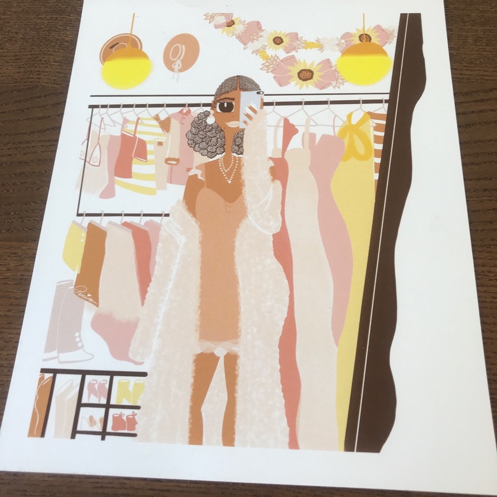 LOVELY EARTHLINGS CLOSET SELFIES BY KARINA DANIEL PARRIS 8"x10" PRINT NWOT